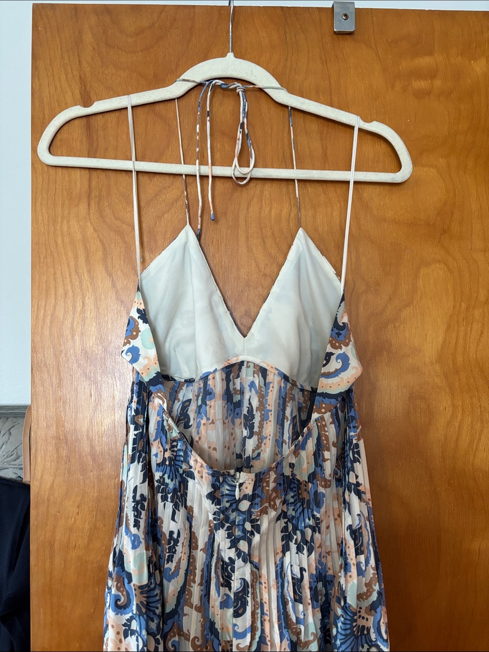 Tibi Blue and Brown Paisley Halter Maxi Dress - Picture 3 of 6